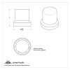 33MM X 2" CHROME PLASTIC FLAT TOP NUT COVERS WITH FLANGE - PUSH-ON (COLOR BOX OF 60)