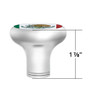 1/2"-13 THREAD-ON GEARSHIFT KNOB WITH MEXICO FLAG STICKER - CHROME