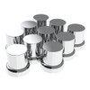 33MM X 2" CHROME PLASTIC FLAT TOP NUT COVERS WITH FLANGE - PUSH-ON (10-PACK)