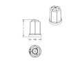 33mm X 3" Tall Chrome Plastic Hexagon Style Thread-On Nut Cover (Bulk)