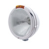 Stainless Steel Classic Headlight H4 Bulb & Turn Signal - Amber Lens