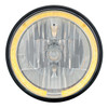 7 Crystal Headlight w/ Amber LED Halo Ring