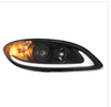 Black Projection Headlight With LED Light Bar For International Prostar