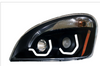 "Blackout" Projection Headlight W/ LED Position Light For 2008-2017 Freightliner Cascadia