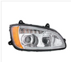 Chrome Full LED Headlight With Turn Signal & Position Light Bar For 2007-2017 Kenworth T660 - Passenger