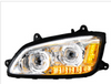 Chrome LED Headlight With LED Turn Signal &amp; LED Position Light Bar For 2008-2017 Kenworth T660