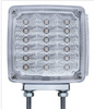 39 LED Reflector Double Face Turn Signal Light - Amber & Red LED/Clear Lens