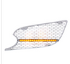 Chrome Air Intake Grille w/ Reflector LED Light For 2012-2020 Peterbilt 579 - Amber LED/Clear Lens
