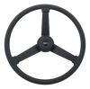 The Beast - 20" Black Polyurethane Rim, Painted Black 3-Spoke, Black Metal Textured Bezel-Steering Creations-197-3097-77004