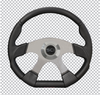 Evolution - 18" Black Polyurethane Rim, Polished Aluminum 4-Spoke, Halo Ring-Steering Creations-170-3000-70182