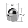 1/2" X 11/16" Chrome Die-Cast Acorn Nut Cover (50 pack)-United Pacific-10024