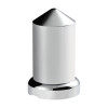 33mm X 3-3/16" Chrome Plastic Pointed Nut Covers With Flange - Push-On (60-Pack)