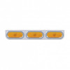 Stainless Light Bracket With 3X 6" Oval Lights & Visors - Amber Lens