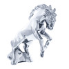 Die-Cast Fighting Stallion Hood Ornament - Chrome