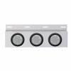 Stainless Top Mud Flap Plate With 3X 7 LED 4" Reflector Lights & Grommets