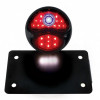 Black 1928 DUO Lamp & Blue Dot Style LED Tail Light Assembly With Horizontal Mounting Bracket