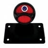 Black 1928 DUO Lamp & Blue Dot Style LED Tail Light Assembly With Horizontal Mounting Bracket
