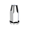 33mm X 4" Chrome Plastic Extra Tall Nut Covers With Flange - Thread-On (60-Pack)