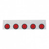 Stainless Top Mud Flap Bracket With 5X 6 LED 2" GloLight & Grommets - Red LED/Red Lens (Each)