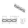 Stainless Top Mud Flap Plate With 3 Oval Lights & Visor - Red Lens (Each)