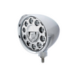 Chrome "Chopper" Headlight With Smooth Visor 11 LED Bulb