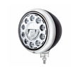 Black Guide Headlight 11 LED Bulb - Chrome