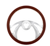 18" Chrome Aluminum "Scorpion" Style Steering Wheel With Wood Rim