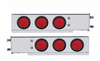3-3/4" Bolt Pattern Deluxe Stainless Spring Loaded Light Bar With 6X 4" Lights (Pair)