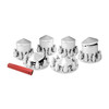 Chrome Plastic Screw-On Complete Axle Cover Set With Cone Hub Cap-Grand General-40231