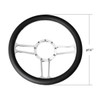 14" Chrome Aluminum 3-Spoke Style 9-Screw Mount "Competition Series" Steering Wheel