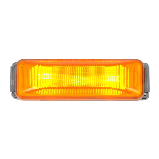 Rectangular 2-Bulb Sealed Marker Light With Chrome Rim - Amber-Grand General-80340