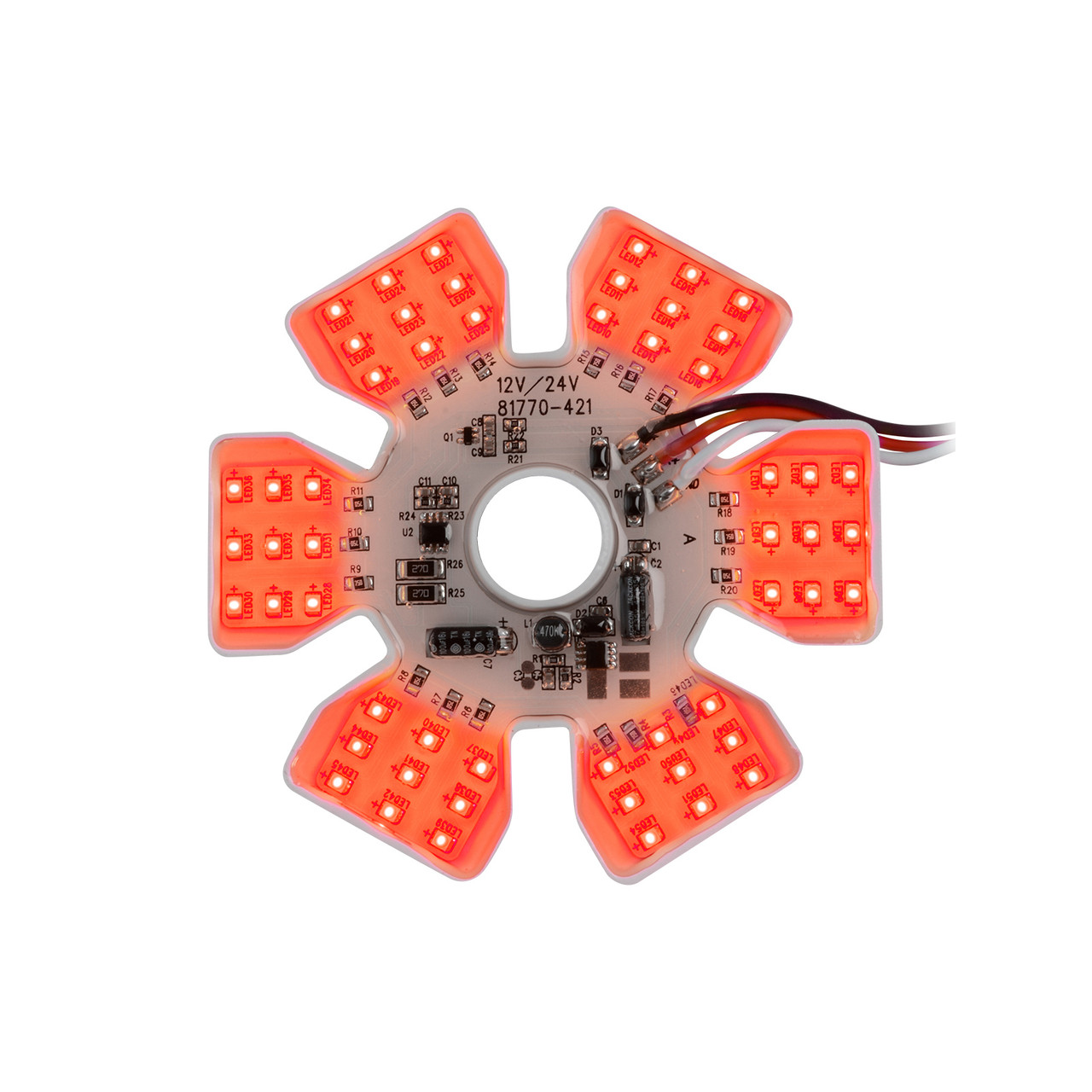Dual Function Ultra Thin Hex Air Cleaner LED Light - Red-Grand General-81776