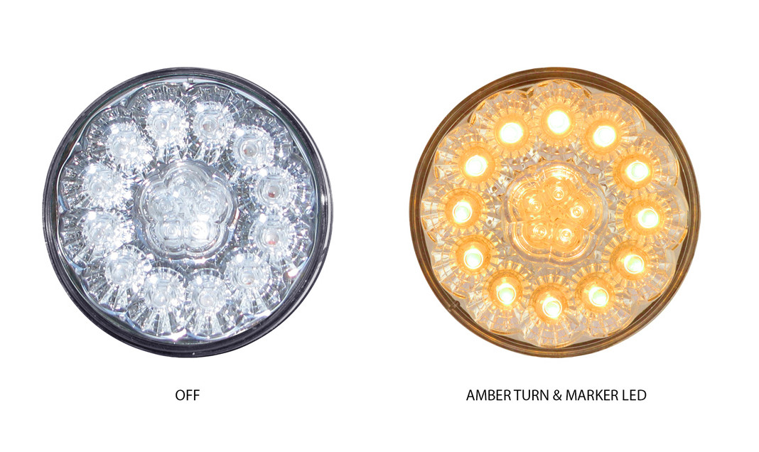 4" Super Diode Clear Amber Stop-Trux-TLED-417CA