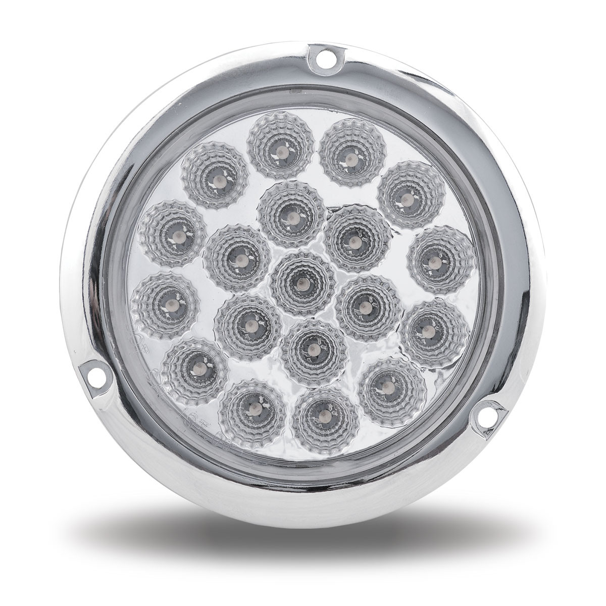 4" Dual Red/White Stop, Turn & Tail Flange Mount LED (19 Diodes)-Trux-TLED-4X40F