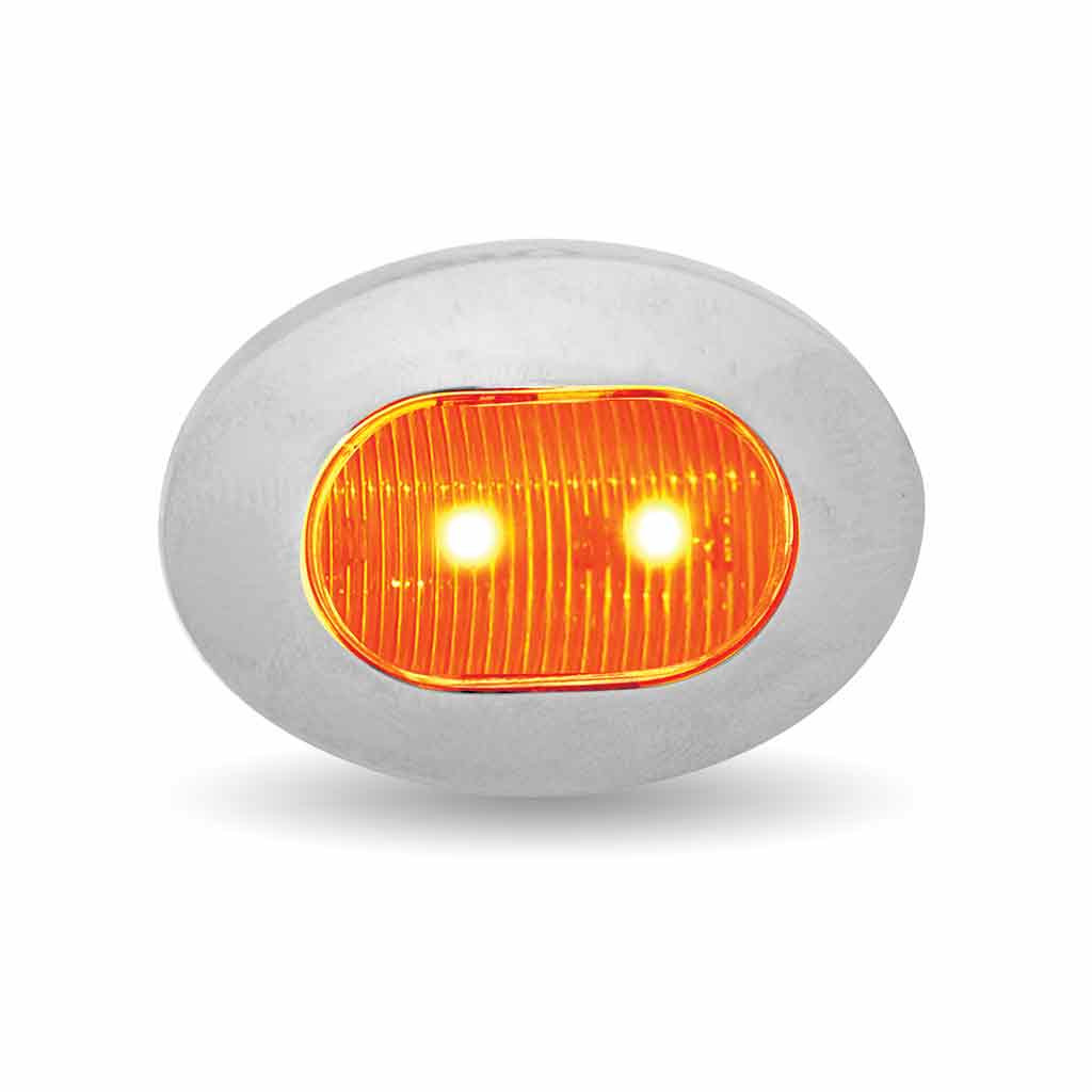 Mini Oval Button Clear Amber LED - 3 Wire-Trux-TLED-B4CA