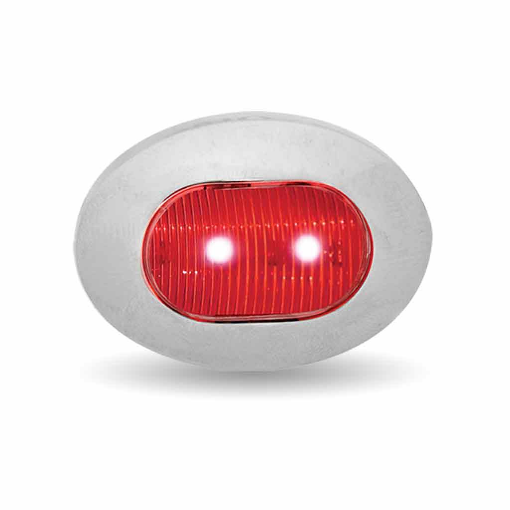 Mini Oval Button Clear Red LED - 3 Wire-Trux-TLED-B4CR