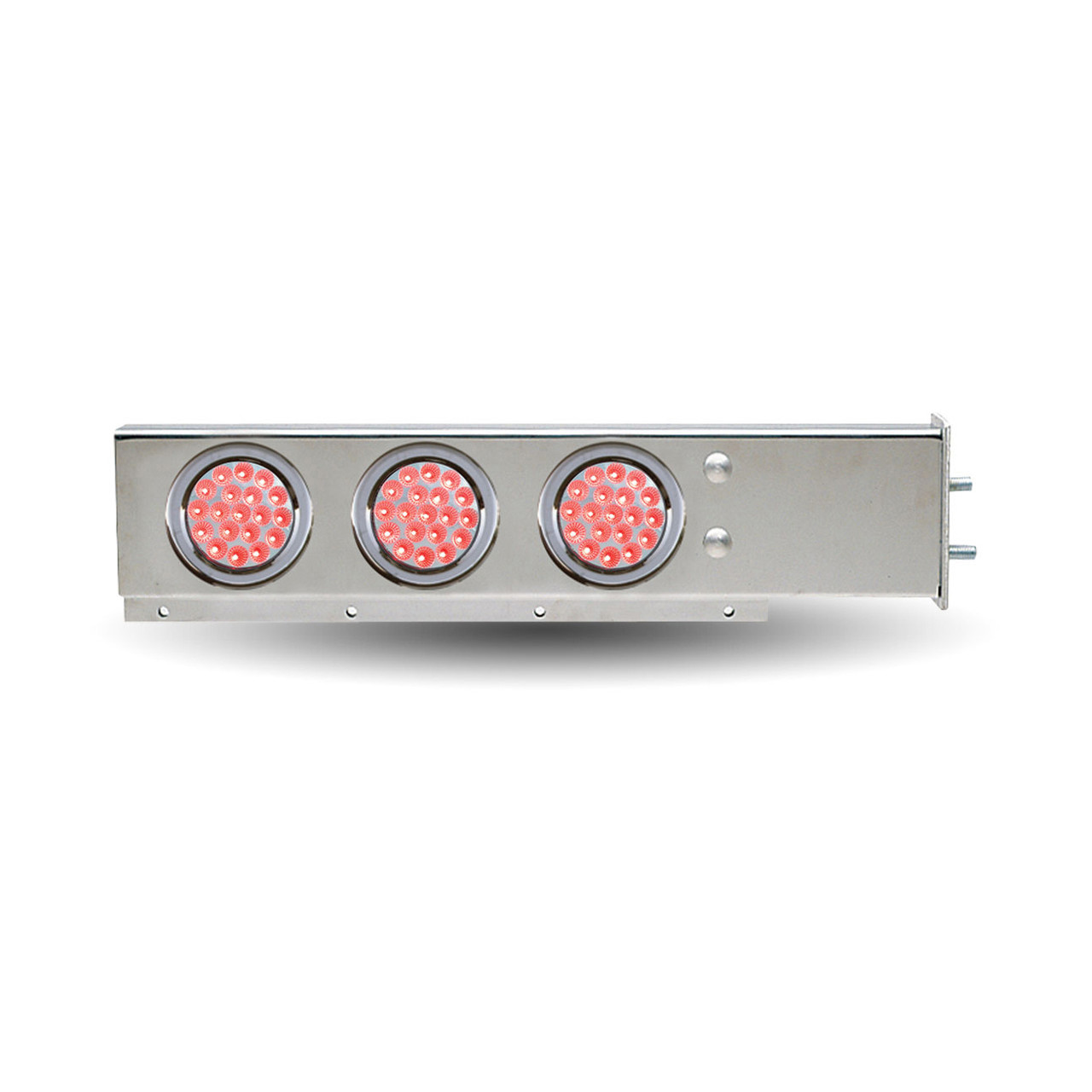 Mud Flap Hanger with Flat Top & 6 x 4" Dual Revolution (Red/Blue) LEDs & Bezels-Trux-TU-9210L4
