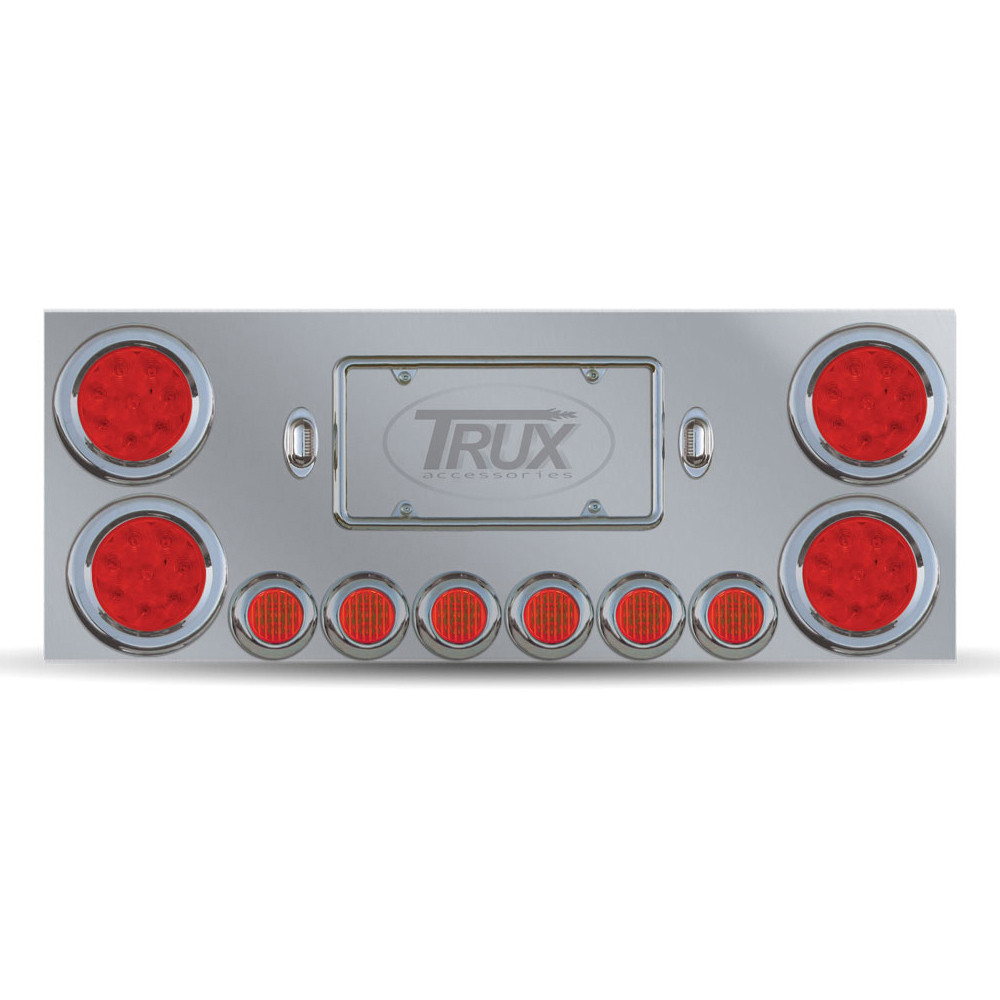 Center Panel w/ 4x4" & 6x2" LEDs & 2 License LEDs"-Trux-TU-9001L