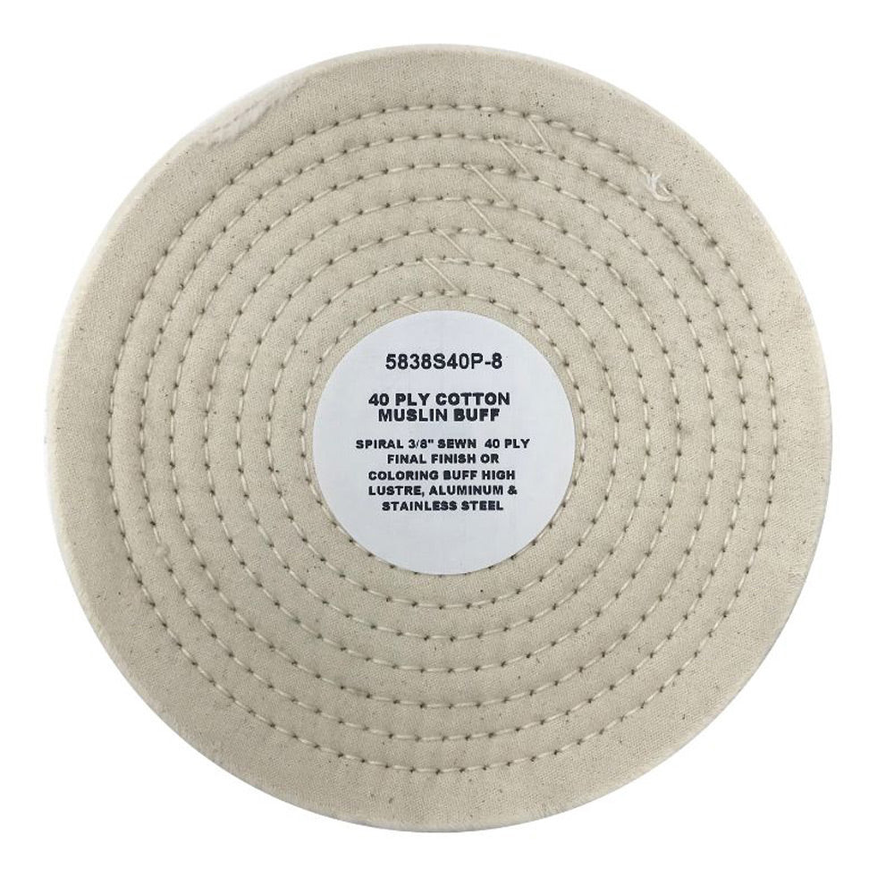 8" Cotton Sewn Muslin Polishing Buffing Wheels