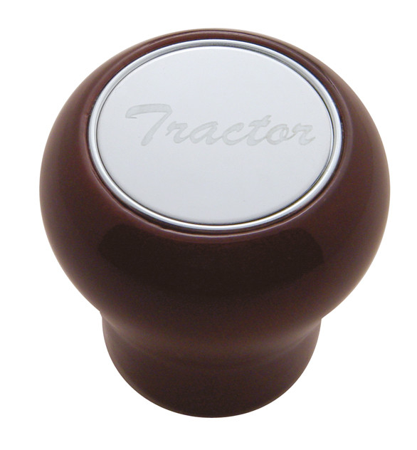 "Tractor" Wood Air Valve Knob - Stainless Plaque-United Pacific-23358