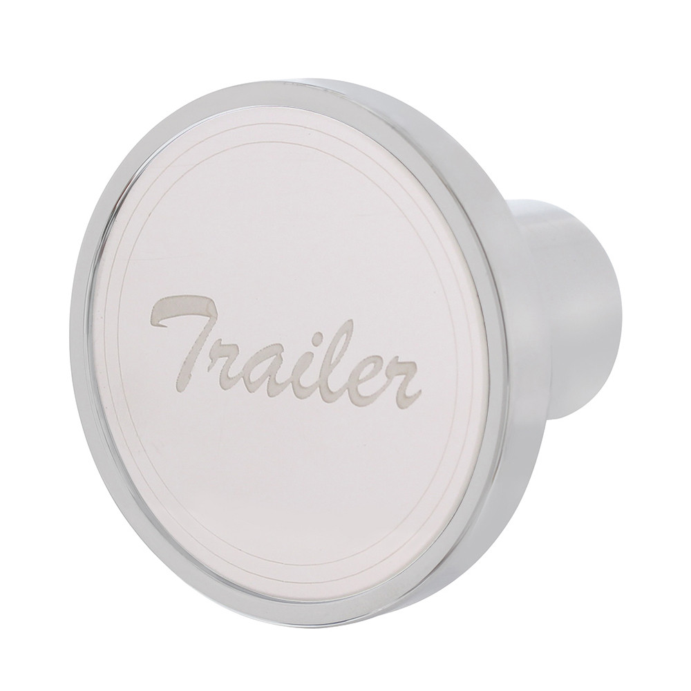 "Trailer" Air Valve Knob - Stainless Plaque W/ Cursive Script-United Pacific-23365