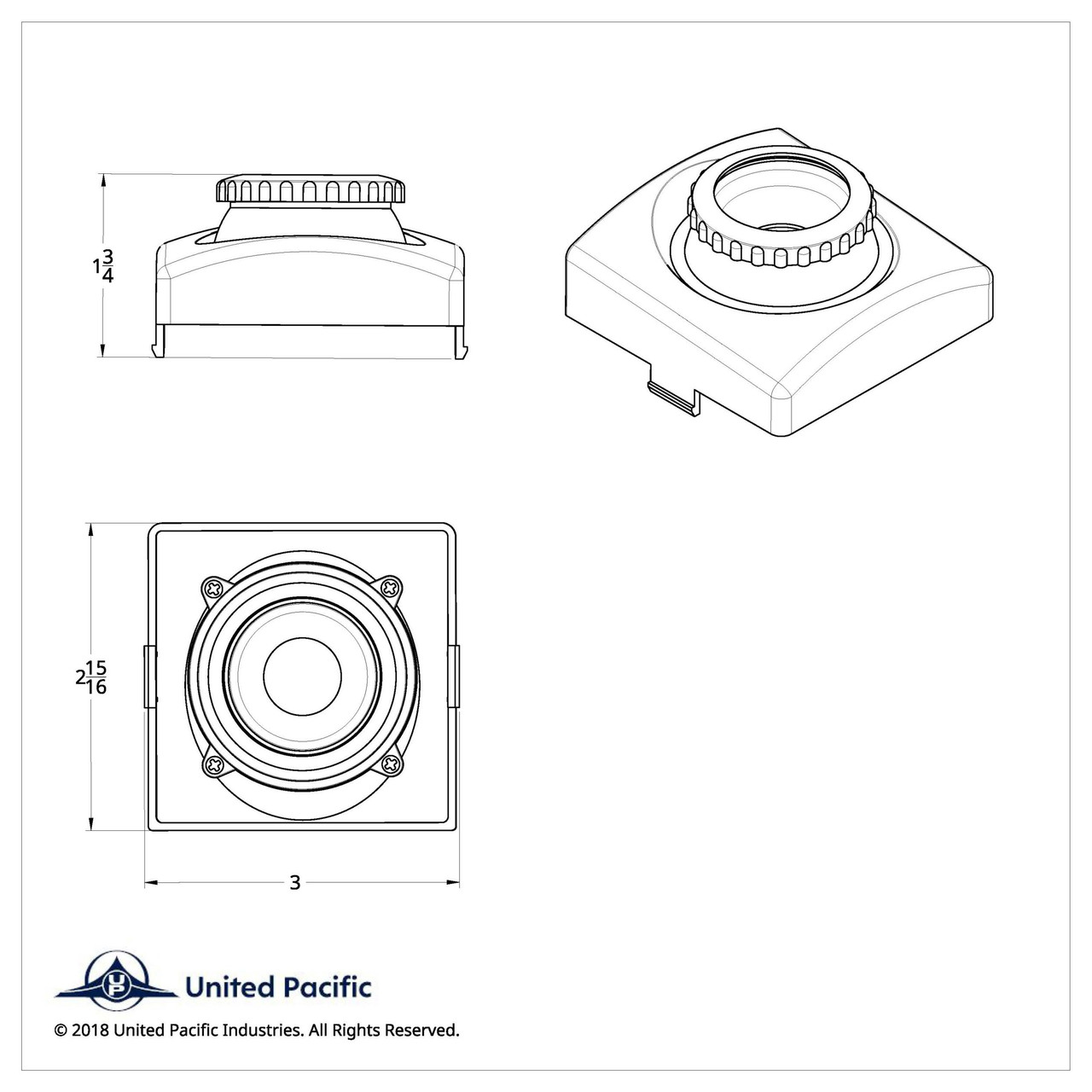 Round Swivel Dome/Map Light Base-United Pacific-30835