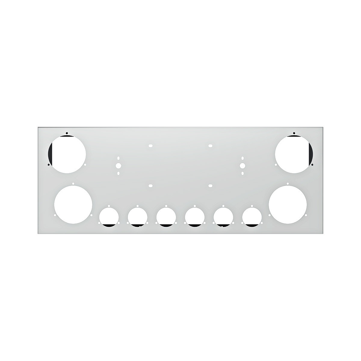 Stainless Steel Rear Center Light Panel W/ Four 4" Light Cutouts & Six 2" Light Cutouts-United Pacific-21493