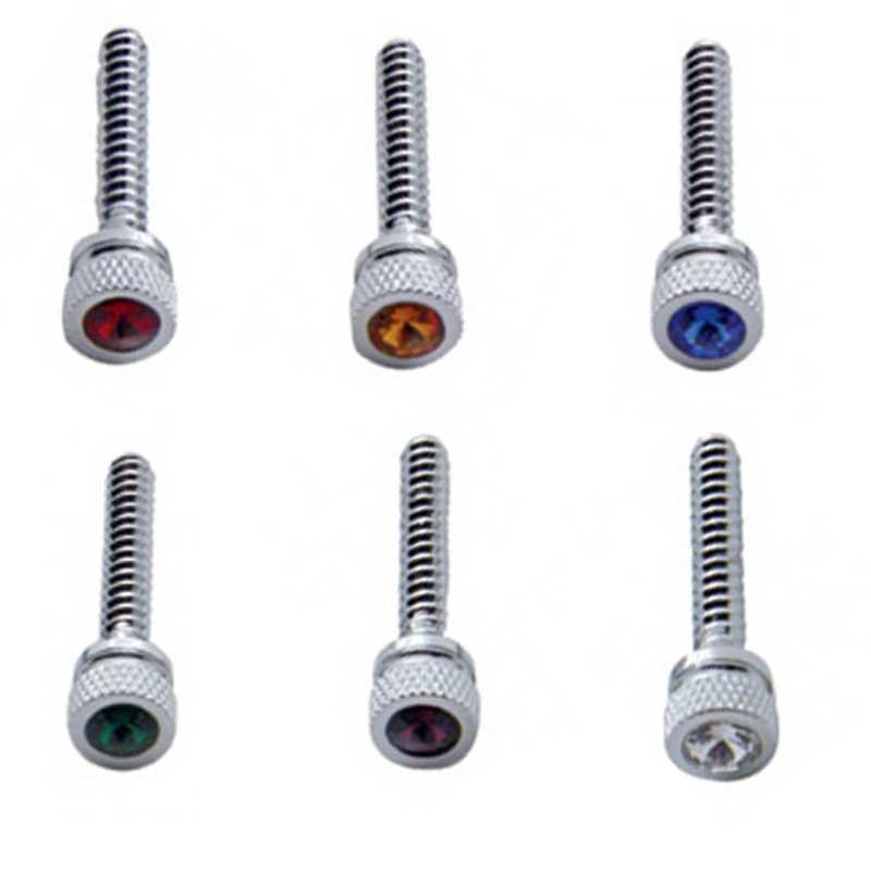 Chrome Long Dash Screw for Freightliner w/ Purple Diamond (2 Pack)