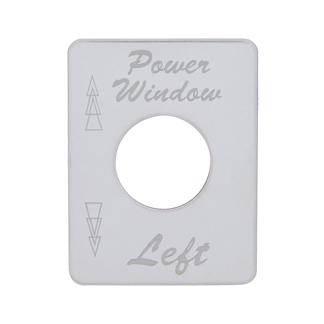 Peterbilt Stainless Switch Plate - Power Window (Left)