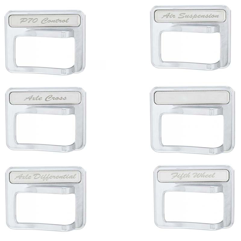 Chrome Rocker Switch Cover For 2013-2019 Peterbilt 579 & 2014-2018 567 - Air Suspension