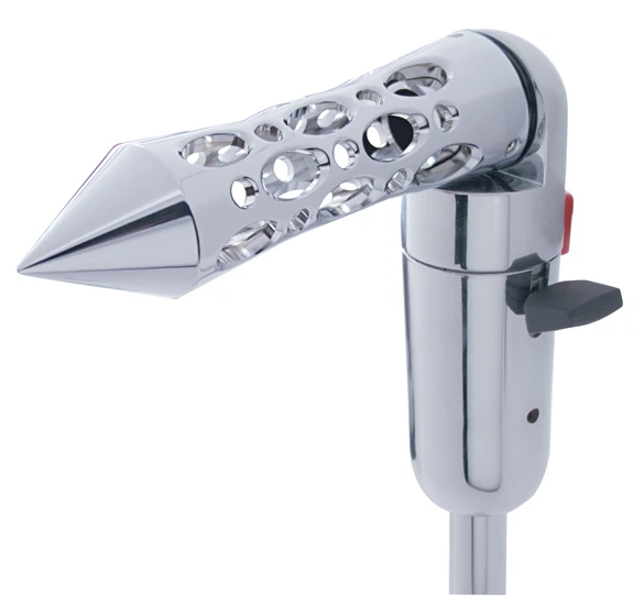 Chrome "Daytona" 13/15/18 Speed Spike Gearshift Knob w/ Adapter - Horizontal