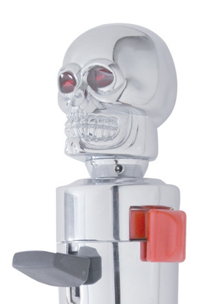 Chrome Skull Head 13/15/18 Speed Gearshift Knob w/ Adapter