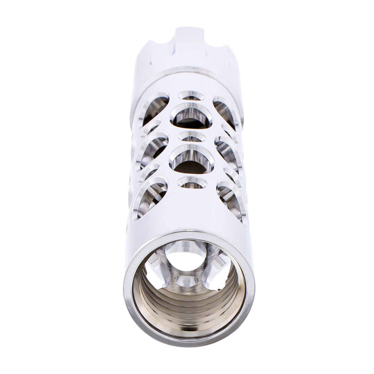 Chrome "Austin" 13/15/18 Speed Gun Cylinder Gearshift Knob w/ Adapter - Vertical