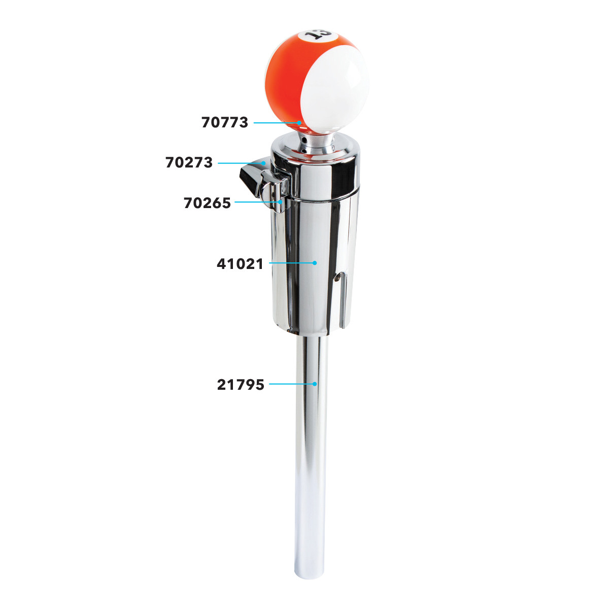 Number "13" Pool Ball Gearshift Knob For 13/15/18 Speed Eaton Style Shifters